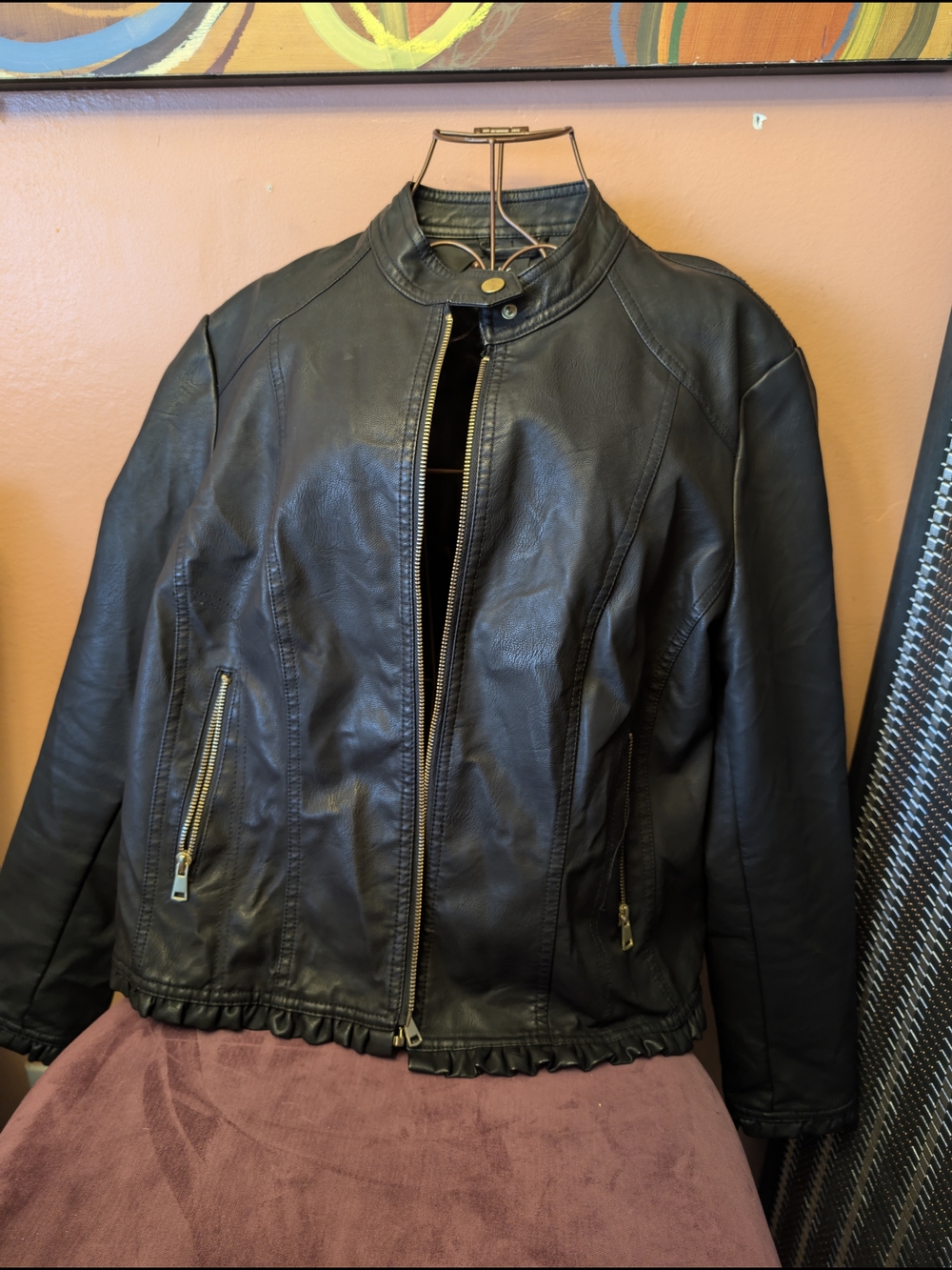 Baccini Black Leather Jacket - Black